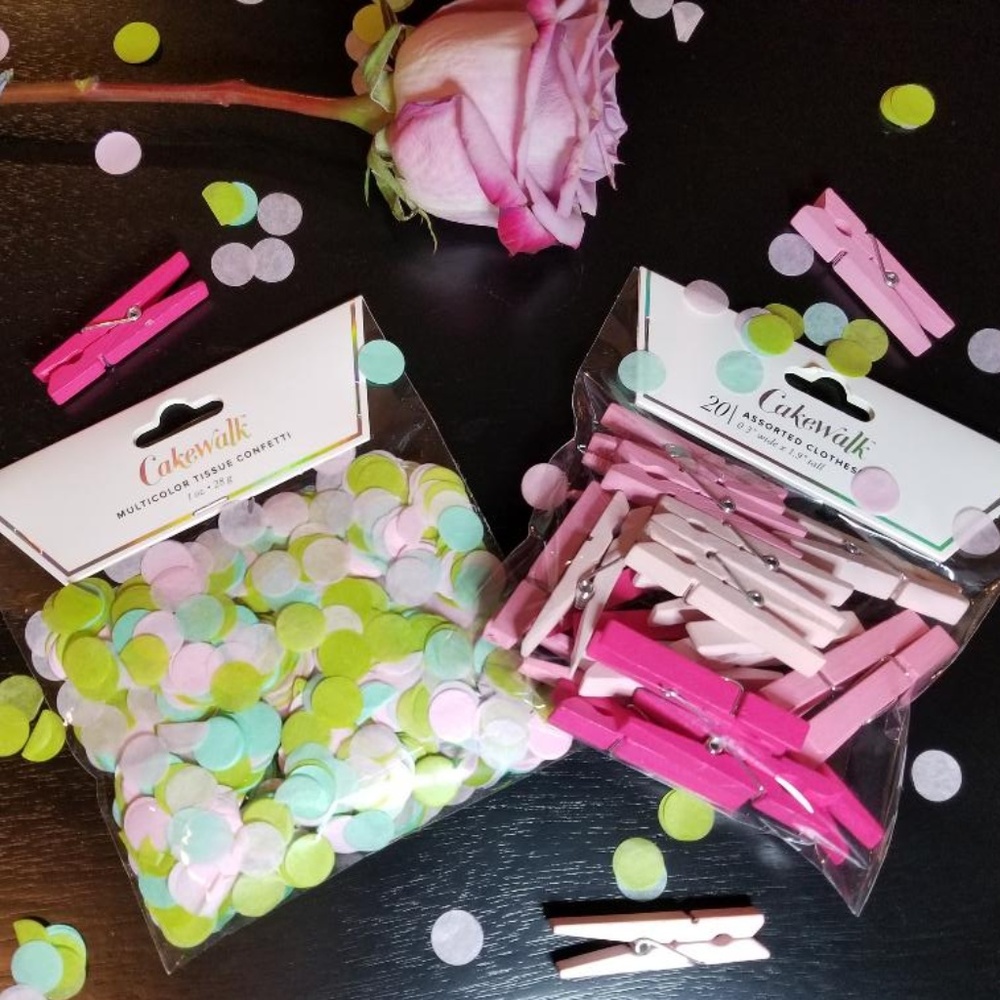 Cakewalk Confetti and Clothes Pins NEW